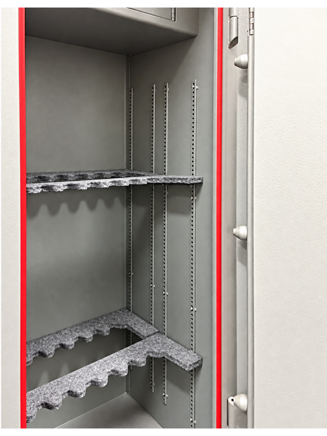SS14P interior rifle racks with white open door