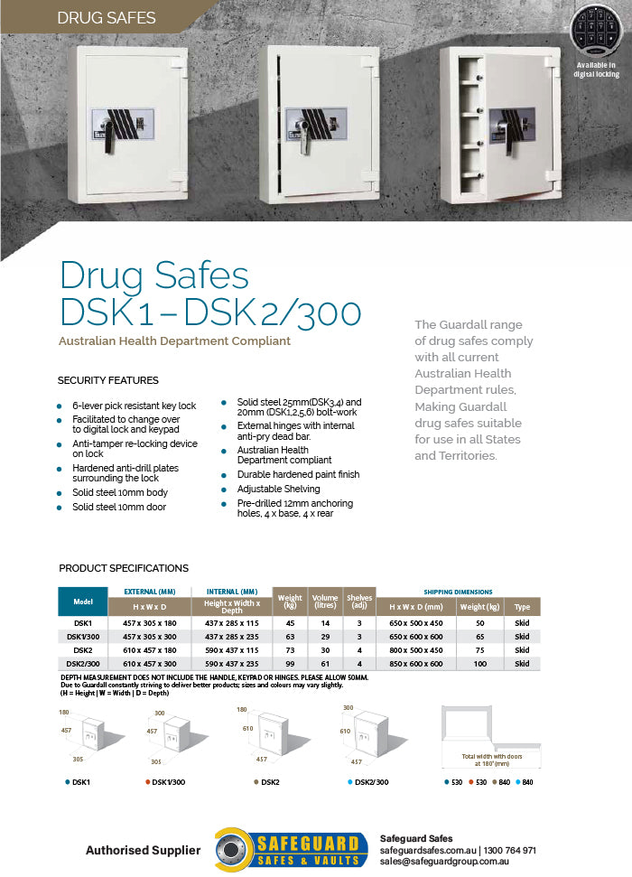 Guardall Drug Safe DSK1D
