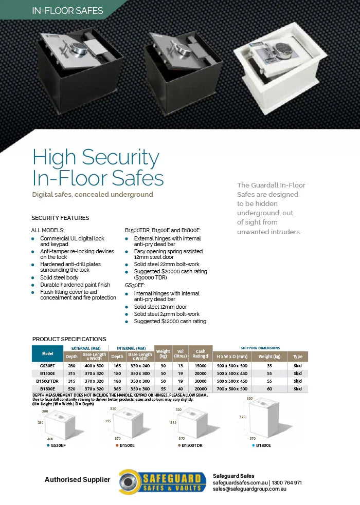 Guardall In-Floor Safe B1500TDR