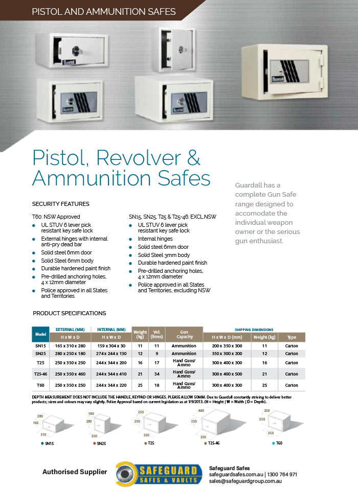 Guardall Pistol Safe T25