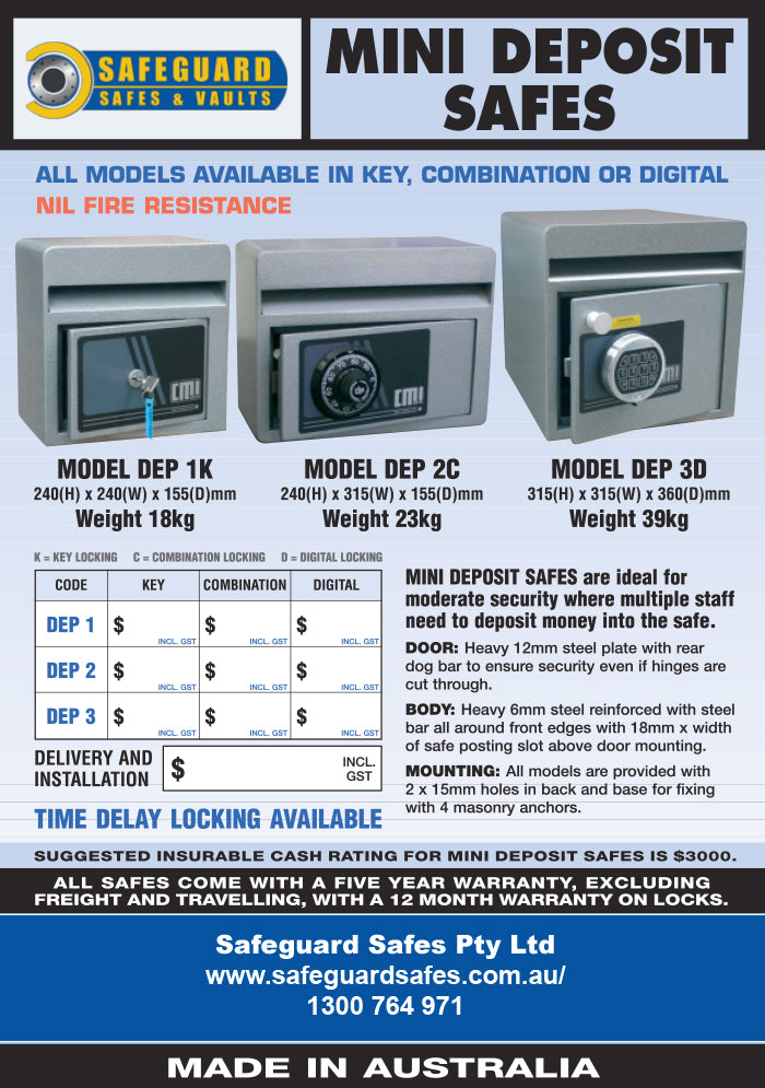 CMI Mini Deposit Safe DEP3K