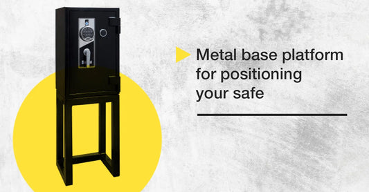 metal base platform for positioning your safe