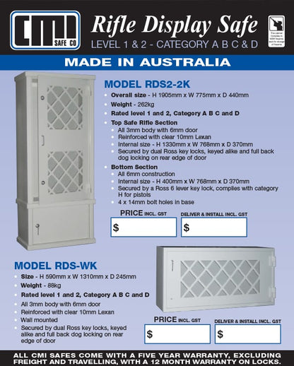 CMI Rifle Display Safe RDS-WK