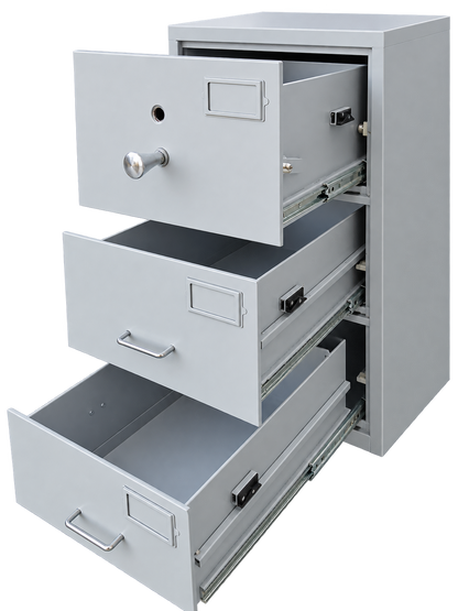 Pre-Used Planex Filing Cabinet No. SG55 - Door Partly Open