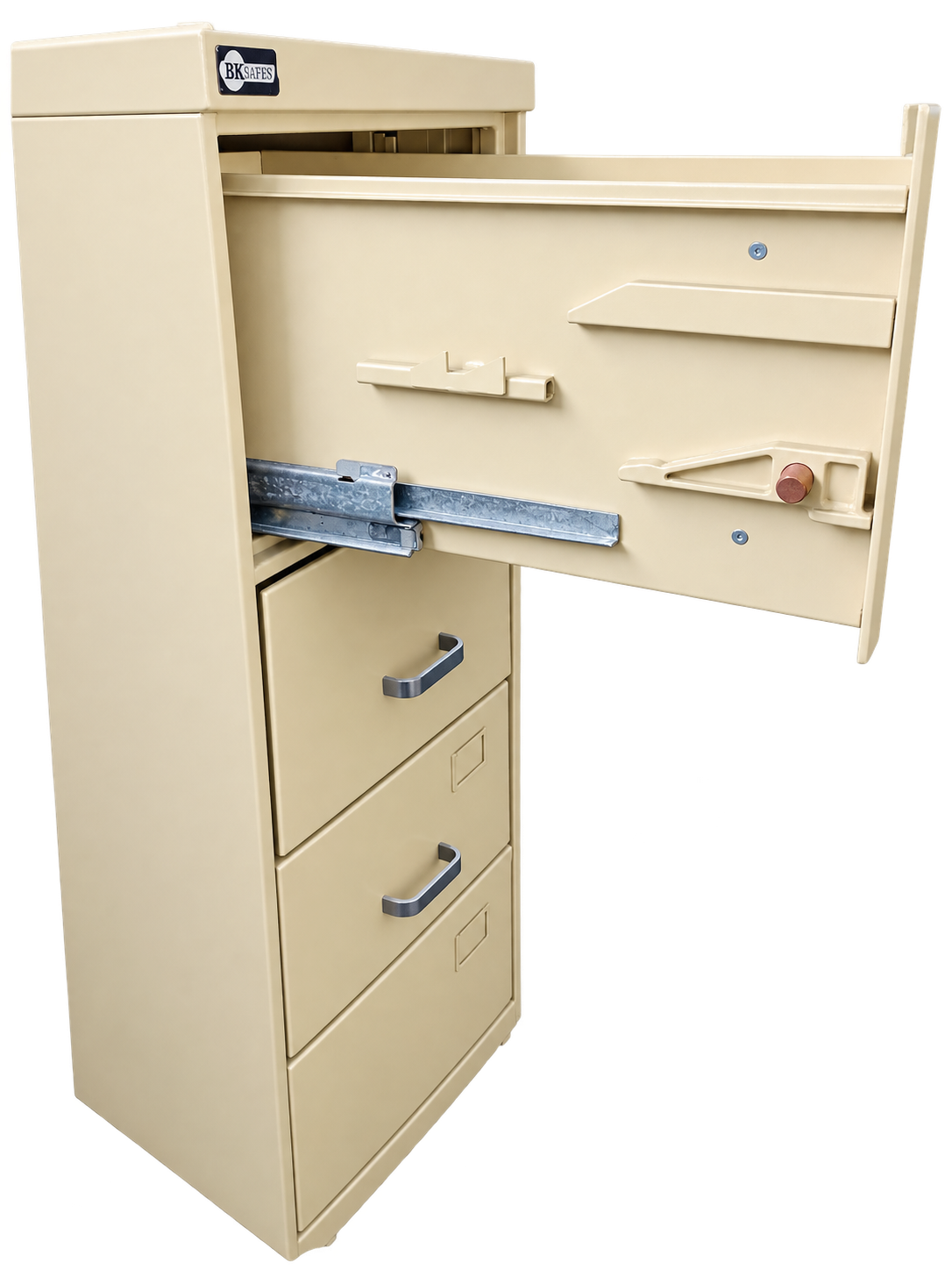 Pre-Used BK Safes Filing Cabinet No. SG63 - Door Partly Open
