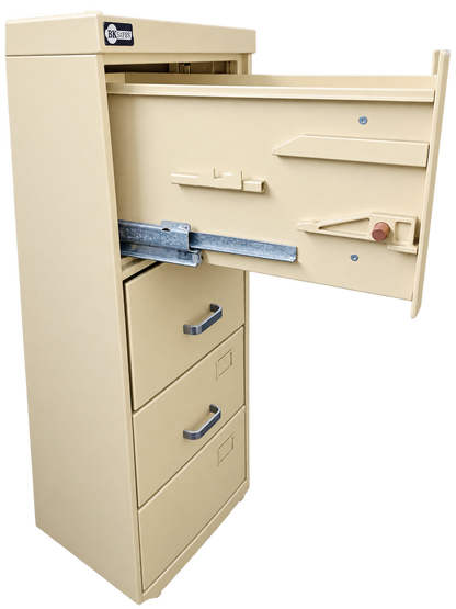 Pre-Used BK Safes Filing Cabinet No. SG63 - Door Partly Open