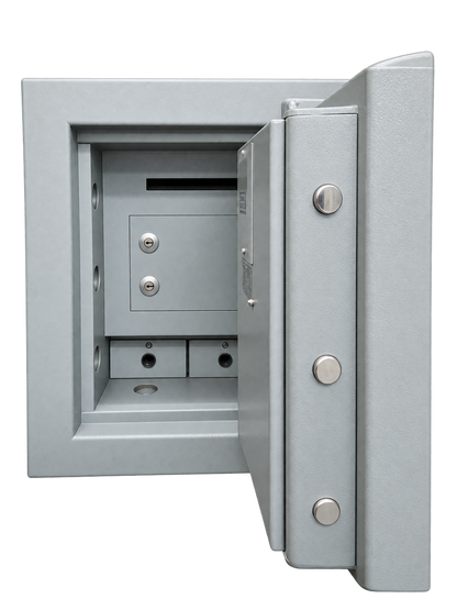 Pre-Used CMI Deposit Safe No. SG88 - Door Partly Open