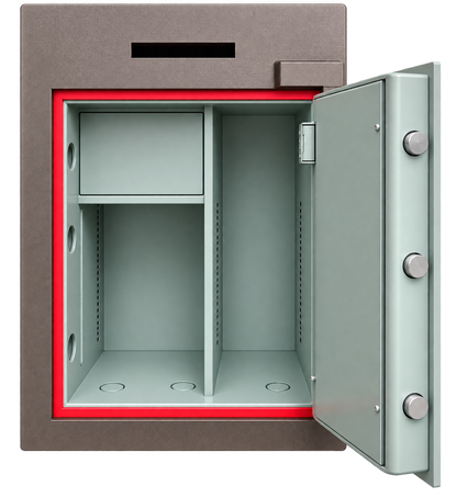 Pre-Used CMI Deposit Safe No. SG95 - Door Partly Open