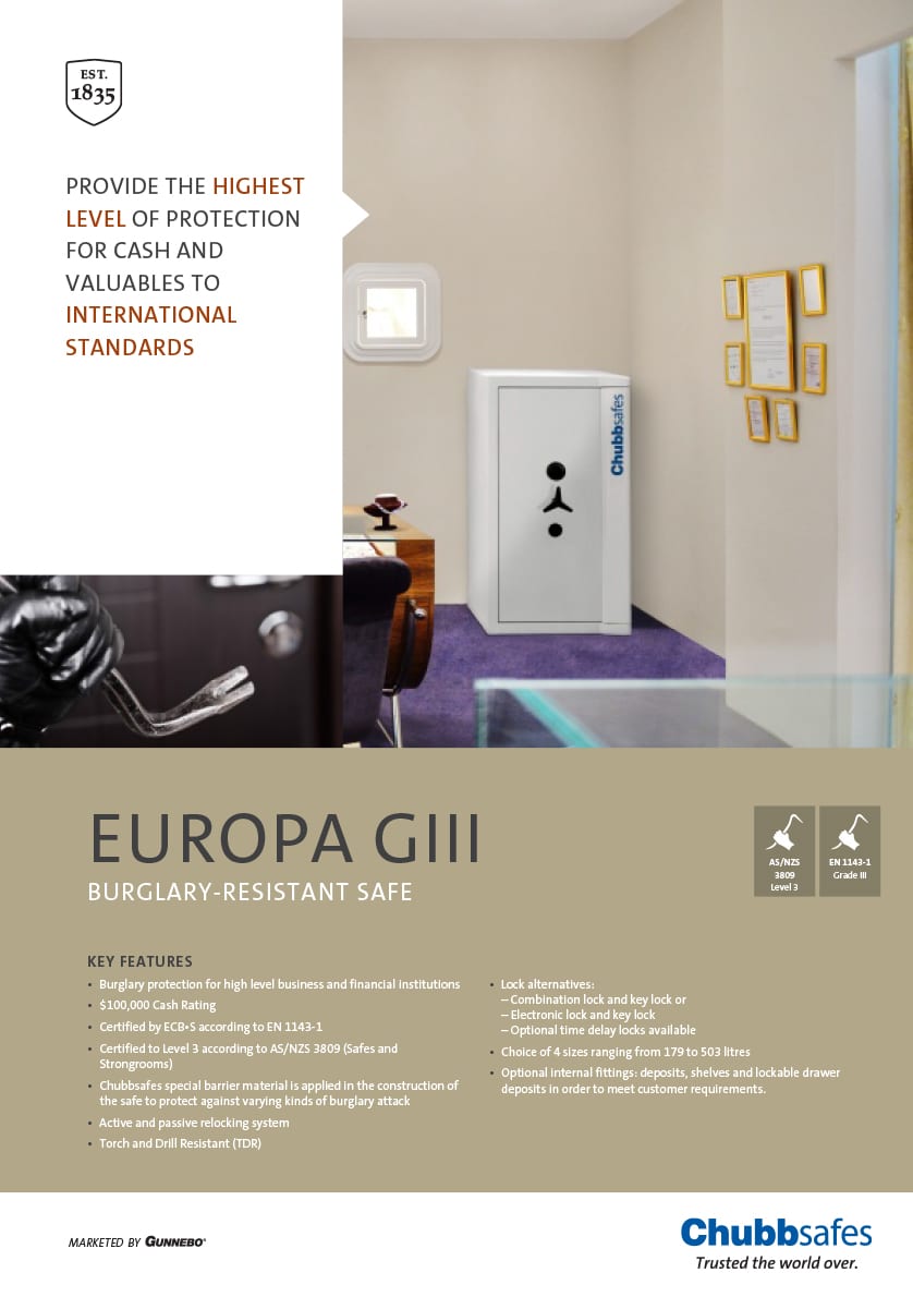 Chubb Europa Grade III Safe 7CK