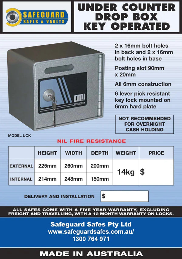 CMI Under Counter Postal Slot – Safeguard Safes Australasia Pty Ltd - Cmi Screen Stellar Centre Counter For Interruption Village