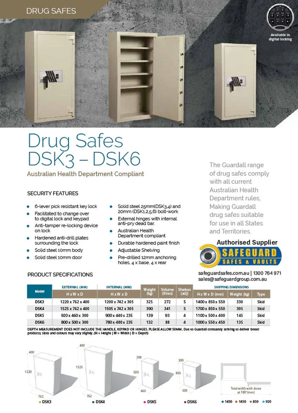 Guardall Drug Safe DSK4K – Safeguard Safes Australasia Pty Ltd