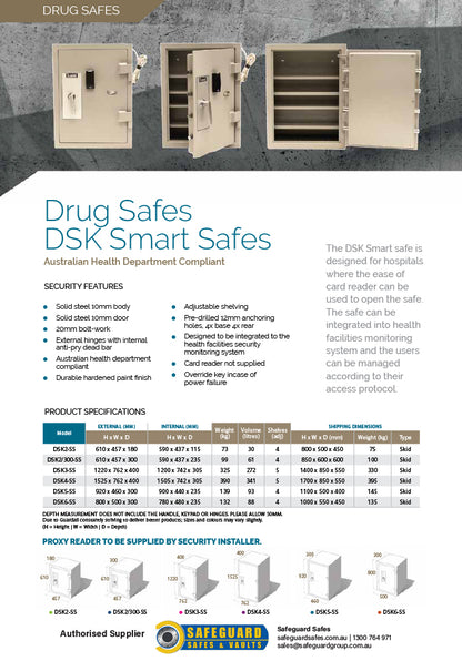 Guardall Drug Safe DSK6-SS Swipe Card