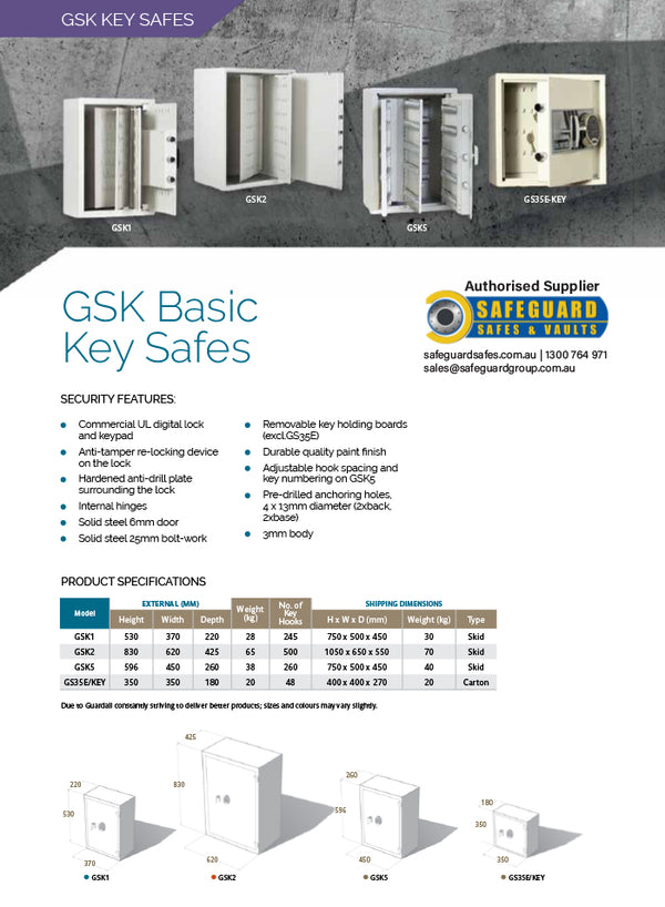 Guardall GSK2 Key Safe – Safeguard Safes Australasia Pty Ltd