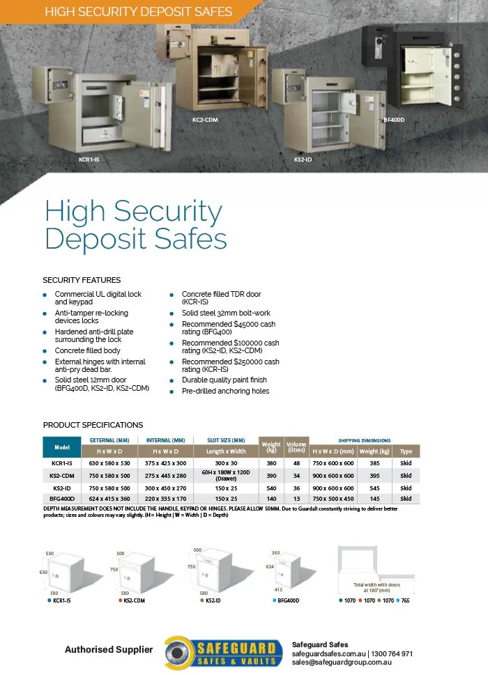 Securesafe Gaud Guardall Security Deposit Safe BFG400D – Safeguard Safes Australasia ...
