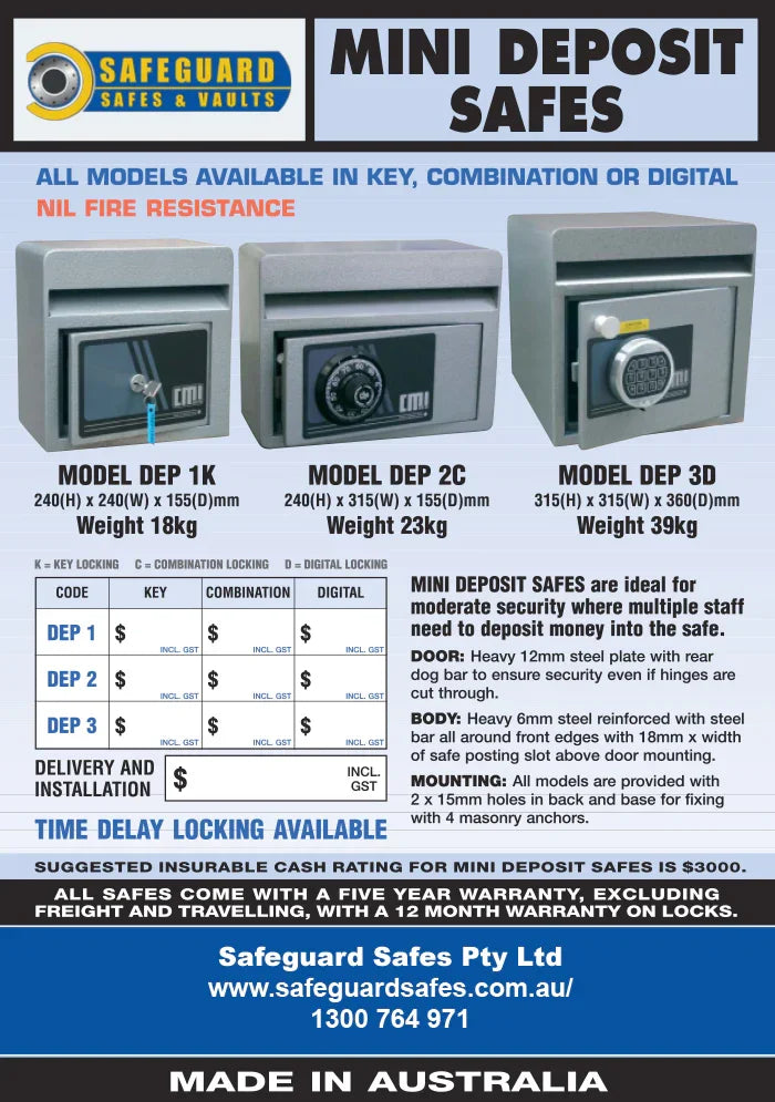 CMI Mini Deposit Safe DEP3C